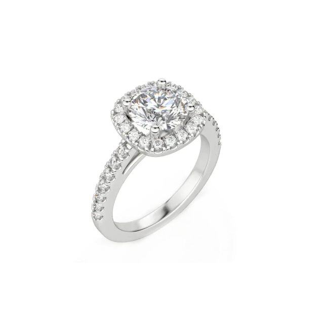 Bague de fiançailles de couple en argent sterling avec gravure personnalisée en forme de carré de princesse et de moissanite-4