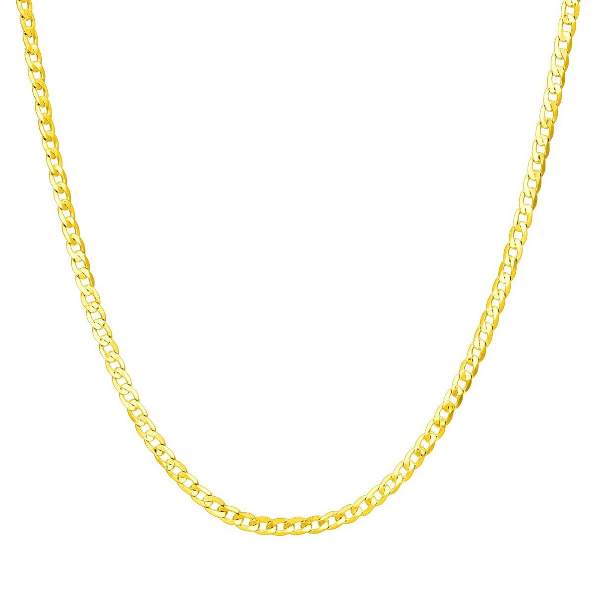 Sterling Silver with Yellow Gold Plated Curb Link Chain Necklace-1