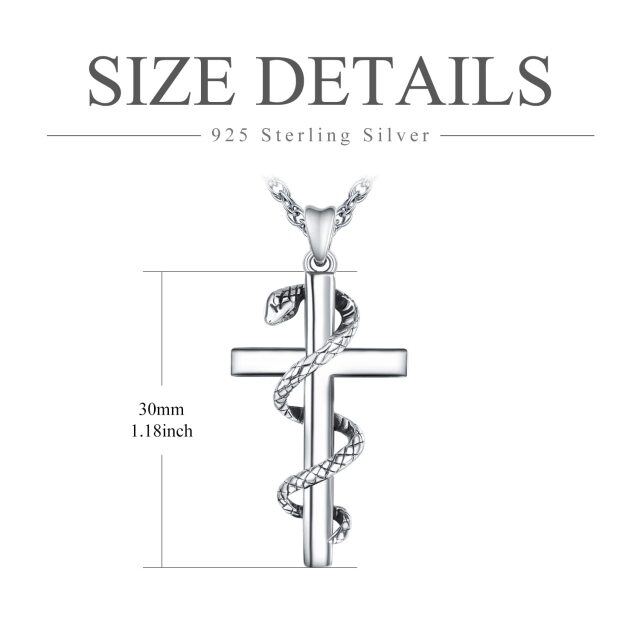 Sterling Silver Snake Pendant Necklace-5
