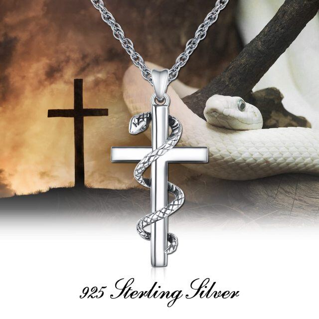 Sterling Silver Snake Pendant Necklace-6