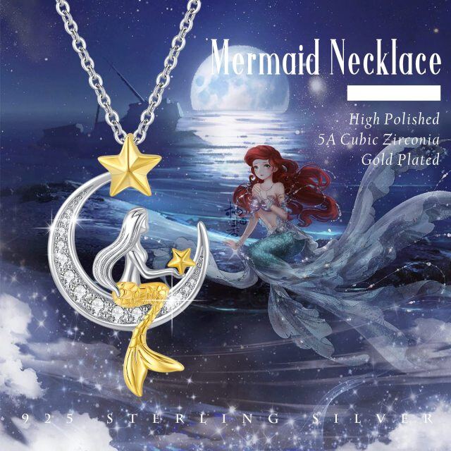 Sterling Silver Mermaid Pendant Necklace-2