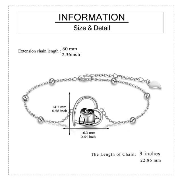 Tornozeleiras de pinguim presentes de pinguim prata esterlina 925 abraçando pinguins animais fofos joias de natal para mulheres-1