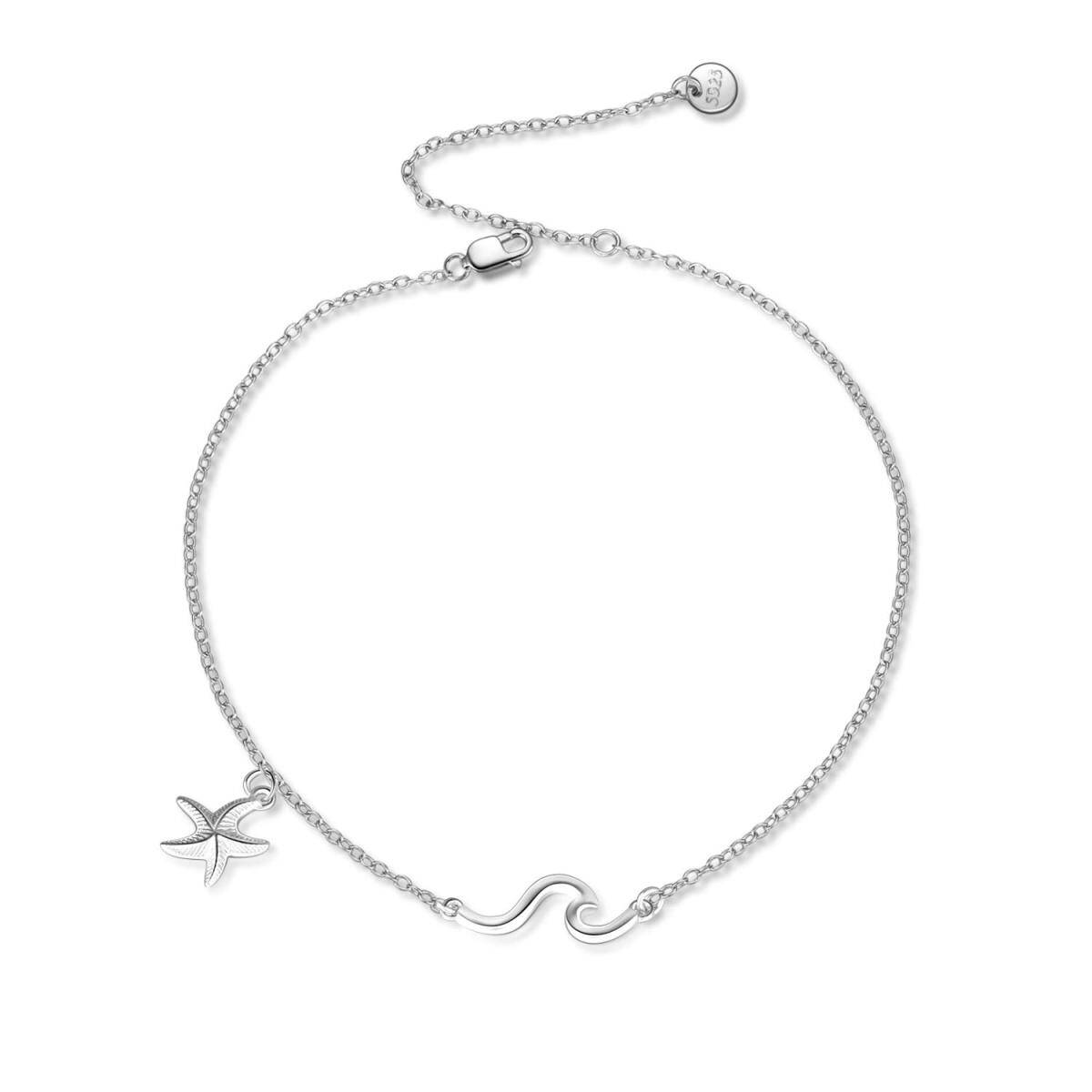 Sterling Silver Starfish Pendant Bracelet-1