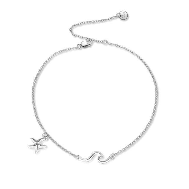 Sterling Silver Starfish Pendant Bracelet-0