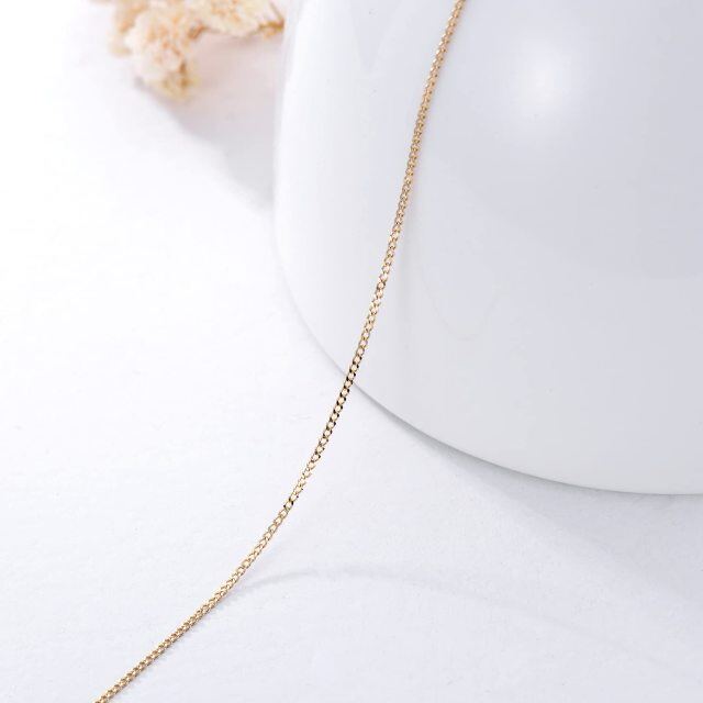 14K Gold Curb Link Kette Halskette-3