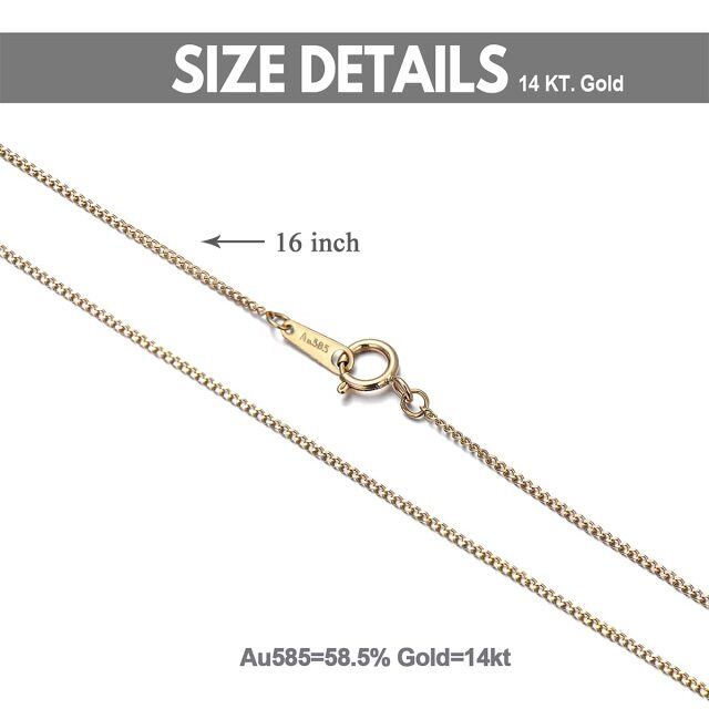 14K Gold Curb Link Kette Halskette-4