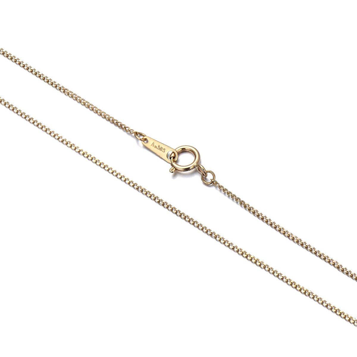 14K Gold Curb Link Kette Halskette-1