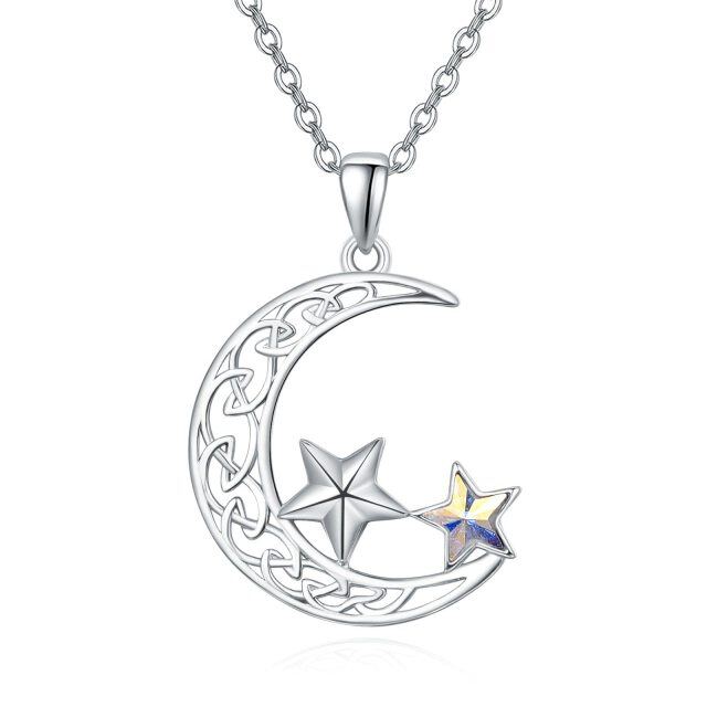 Collana con ciondolo a forma di luna in argento sterling-1