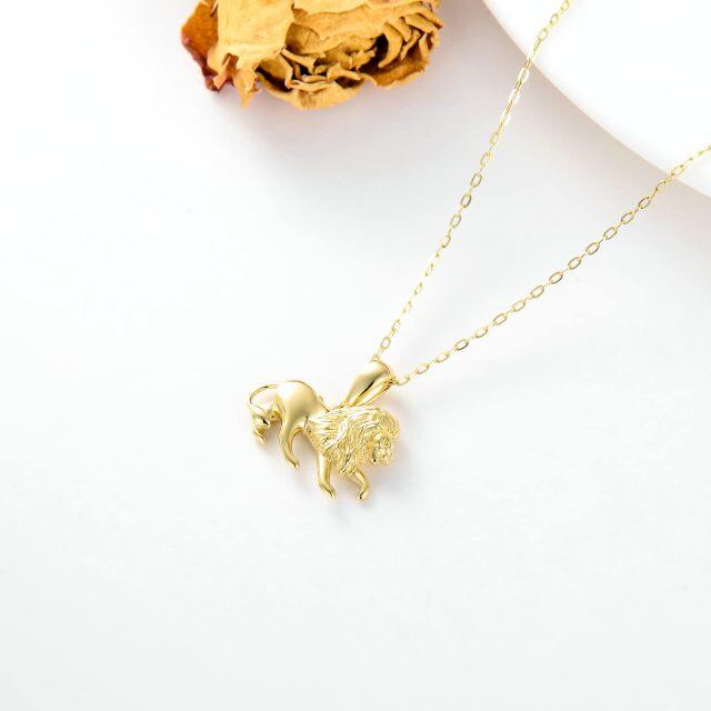 14K Gold Couple Pendant Necklace-3