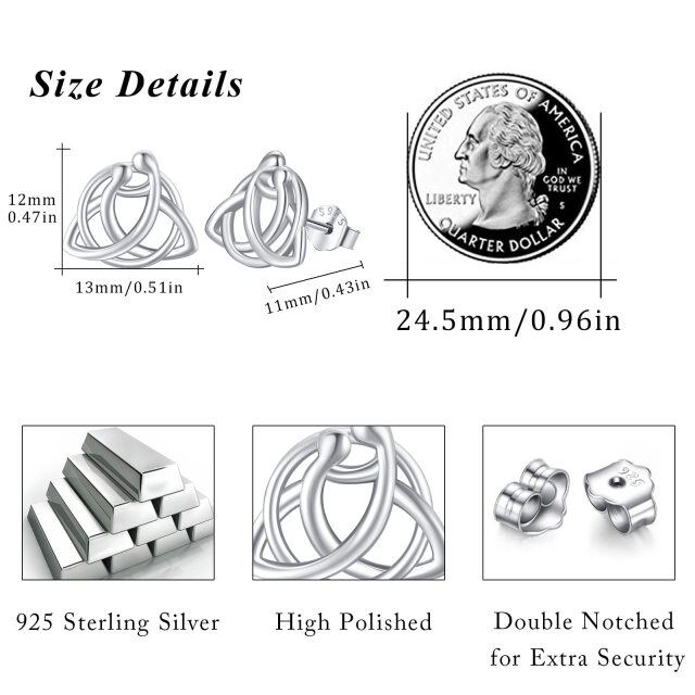 Sterling Silver Celtic Knot Stud Earrings-5