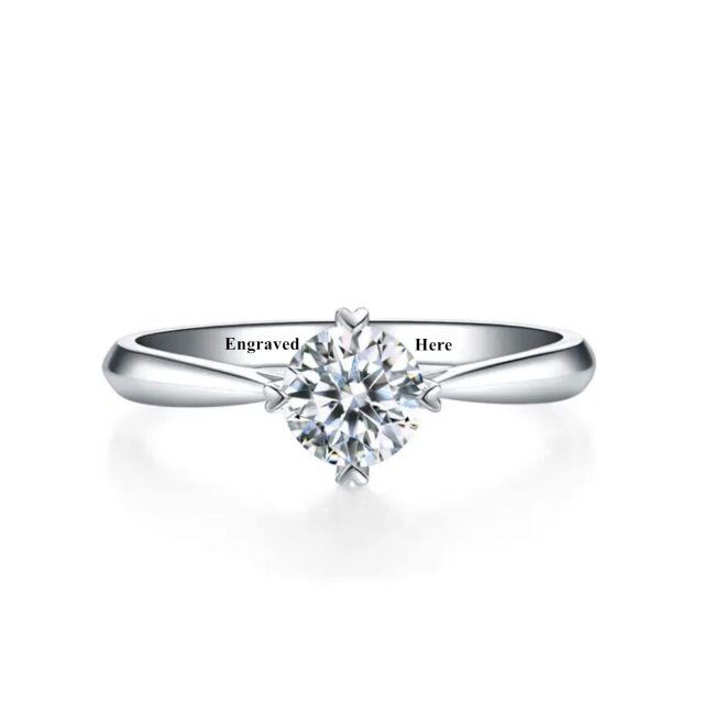 10K White Gold Diamond Couple Engagement Ring-2