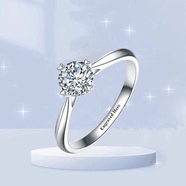 10K White Gold Diamond Couple Engagement Ring-1