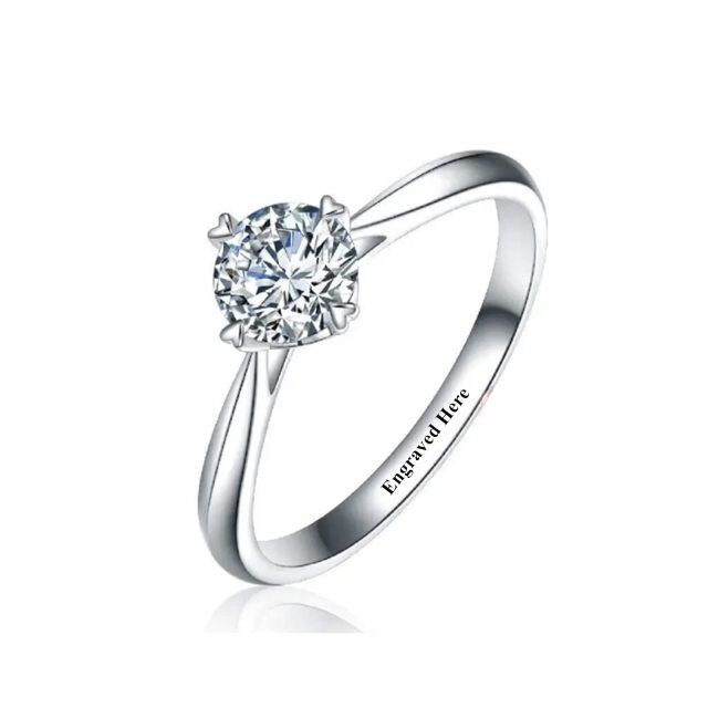 10K White Gold Diamond Couple Engagement Ring-0