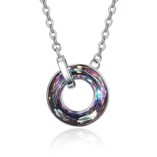 Collana con ciondolo a forma di cerchio in argento sterling-1