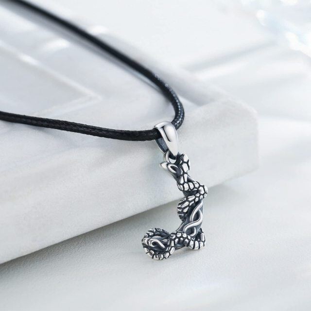 Collier en argent sterling avec barre de serpent pour hommes-3