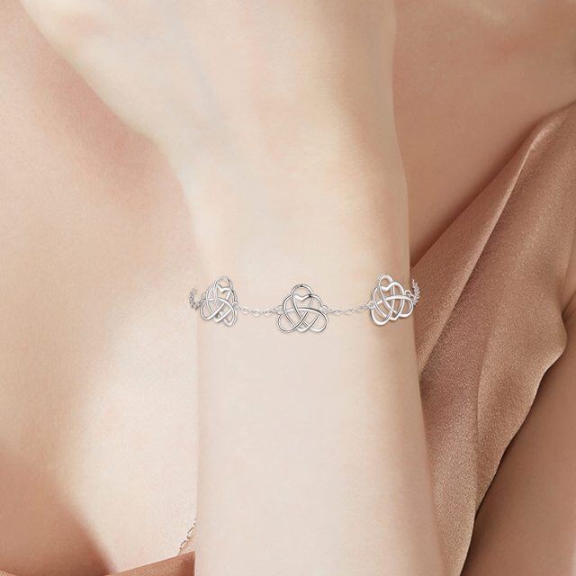 Bracelet pendentif nœud celtique en argent sterling et zircon-3