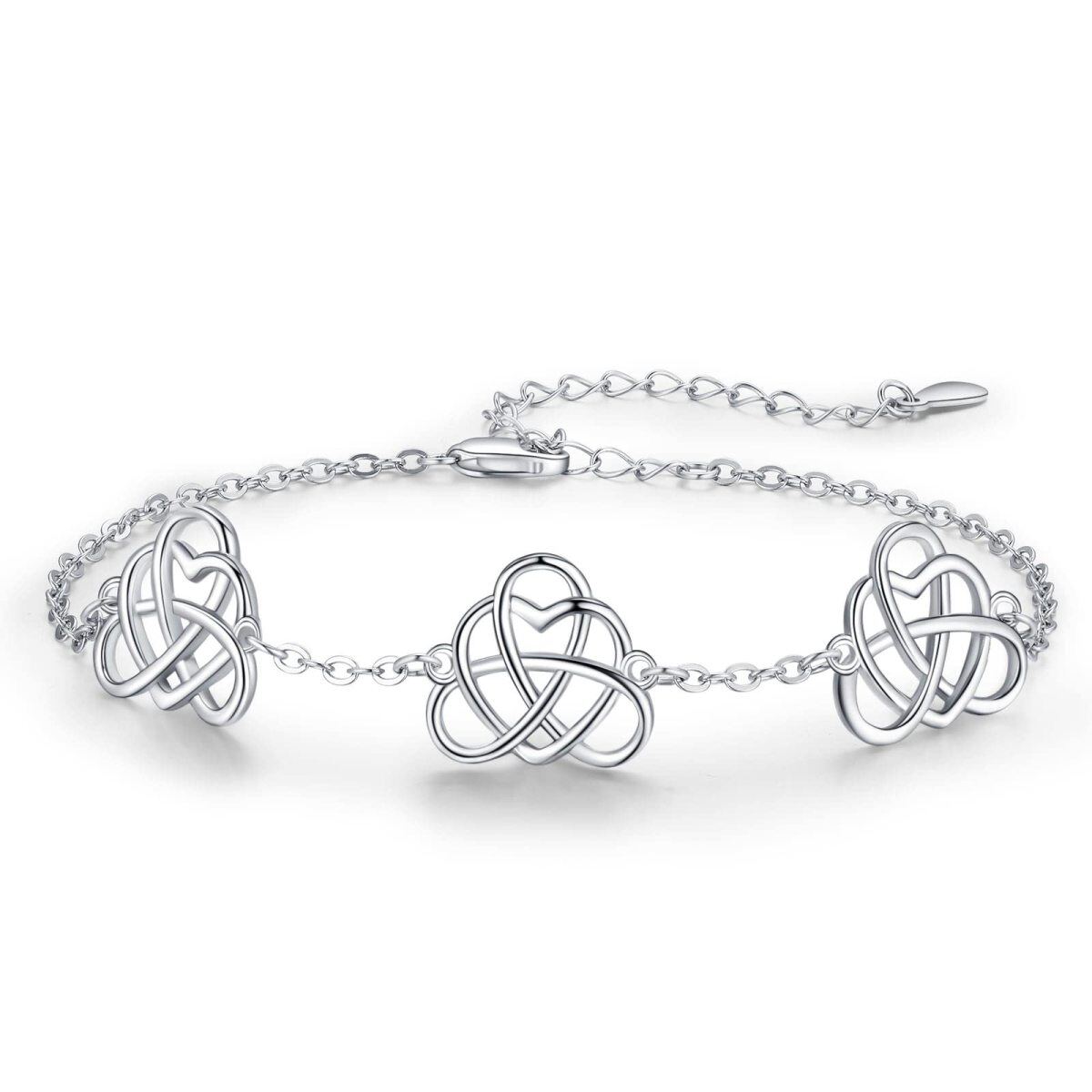 Bracelet pendentif nœud celtique en argent sterling et zircon-1