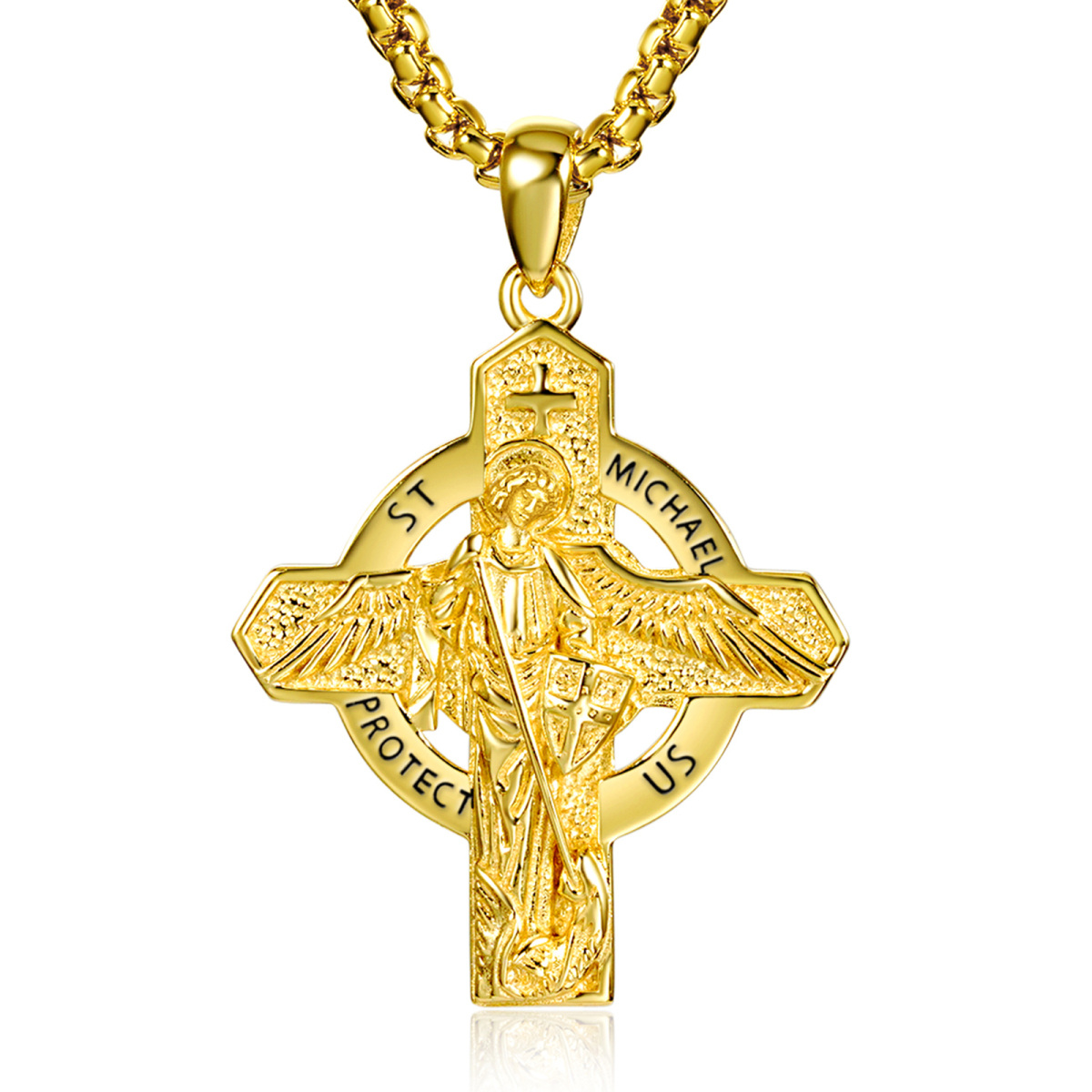Halskette mit Kreuzanhänger aus Sterlingsilber mit eingraviertem Wort-1