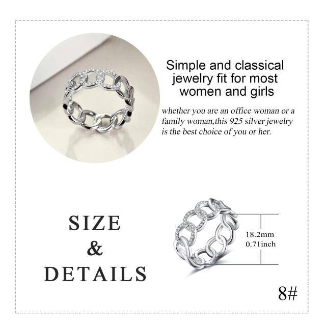 Sterling Silver Cubic Zirconia Ring-5