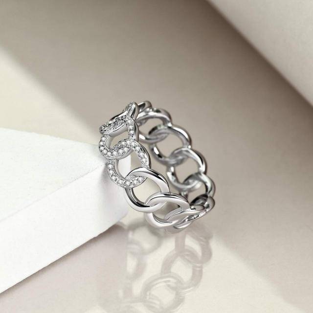 Sterling Silver Cubic Zirconia Ring-3