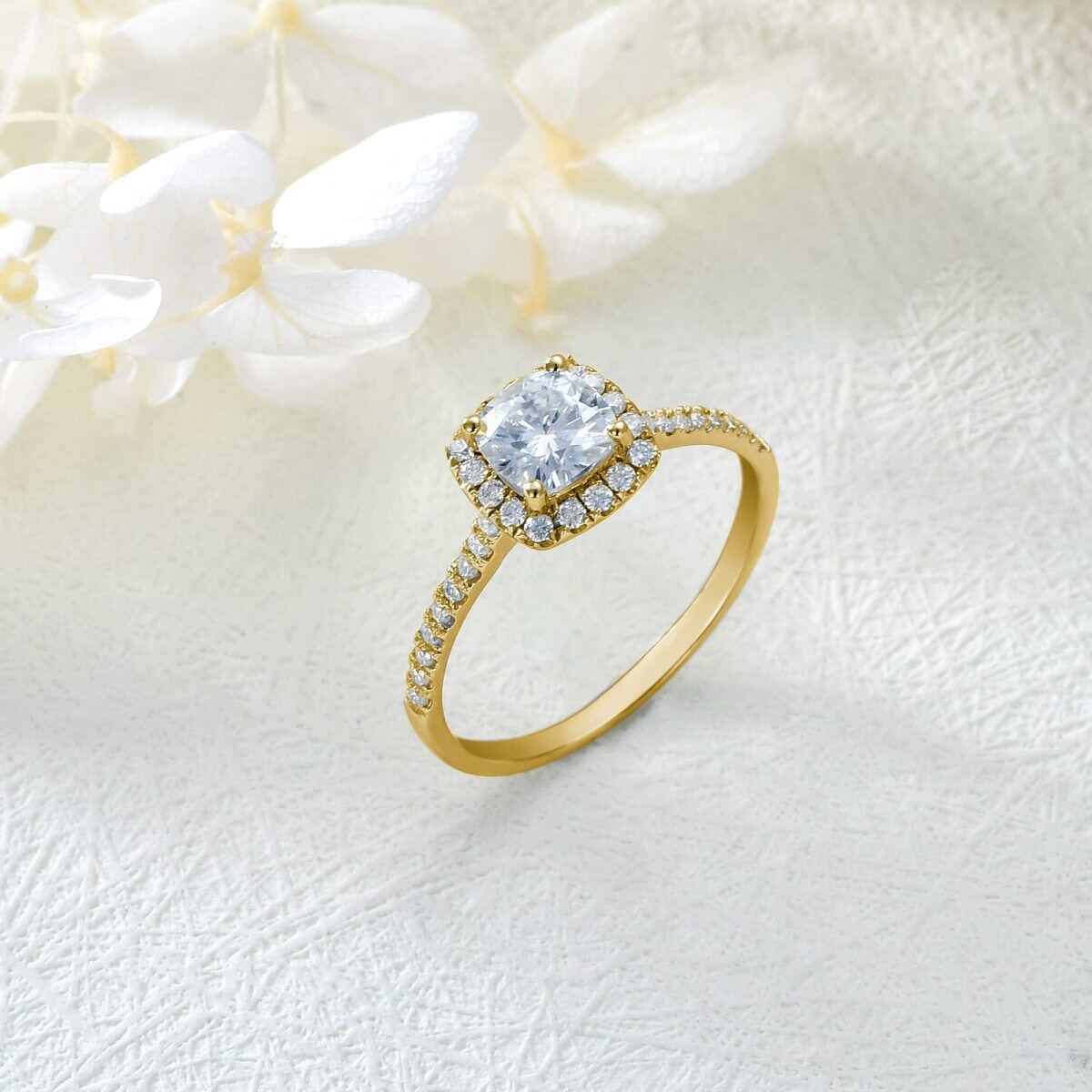 14K Gold Moissanite Couple Wedding Ring-4