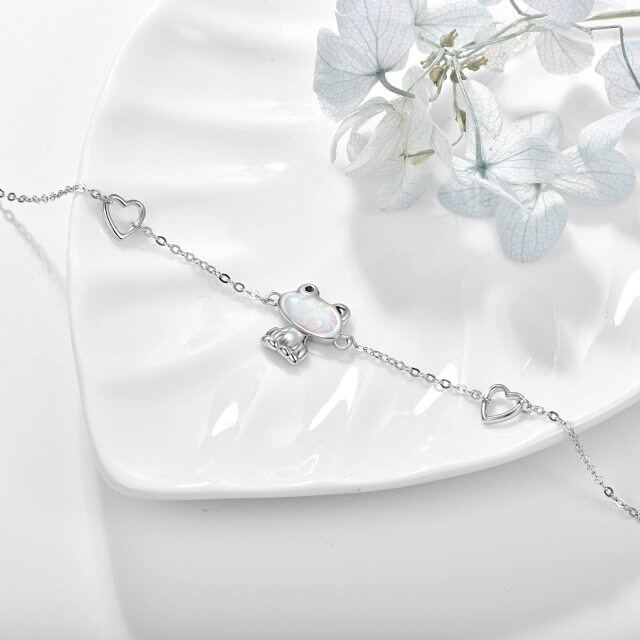 Pulseira sapo opala pulseira sapo presentes sapo jóias para mulheres meninas prata esterlina-3