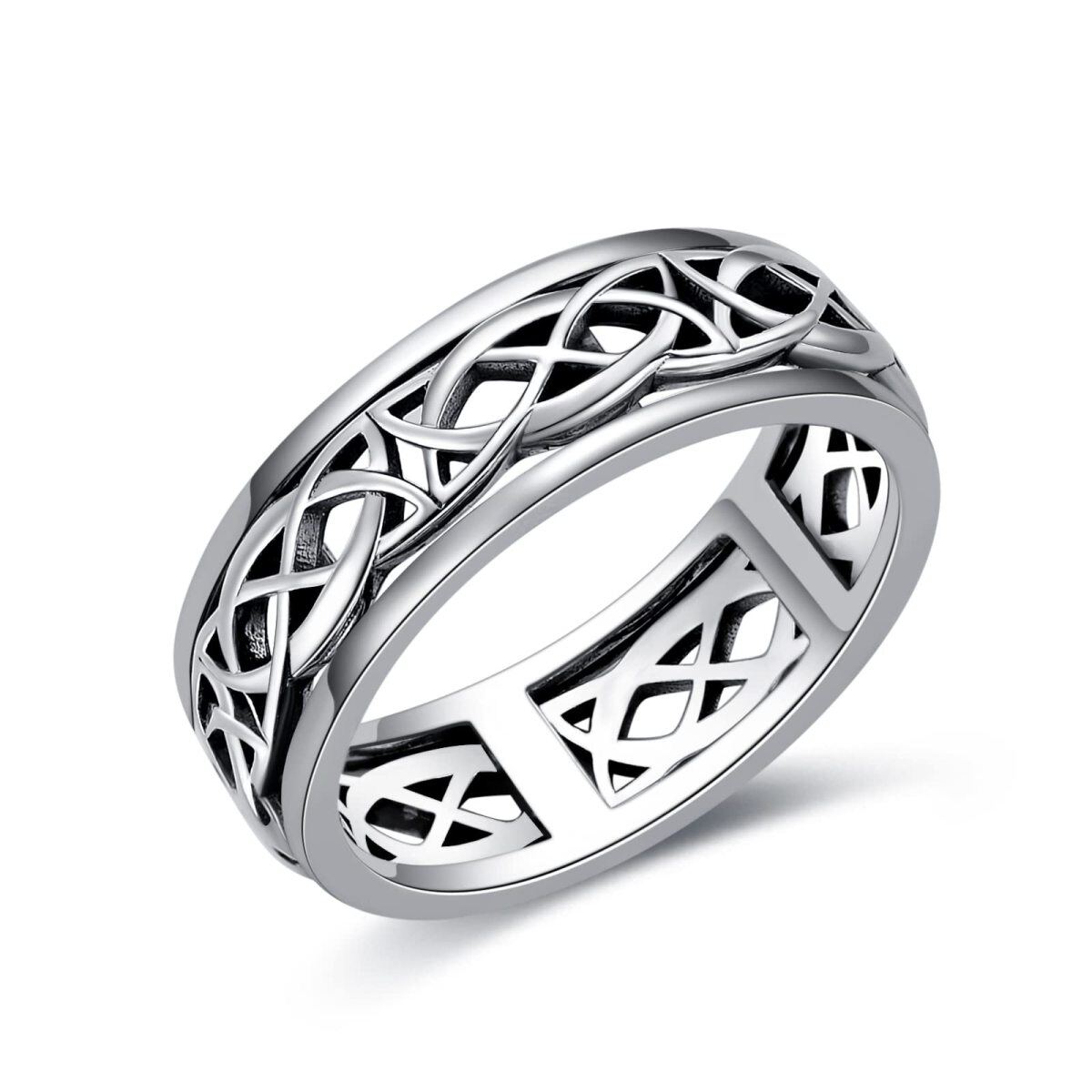 Sterling Silber Keltischer Knoten Ring für Männer-1
