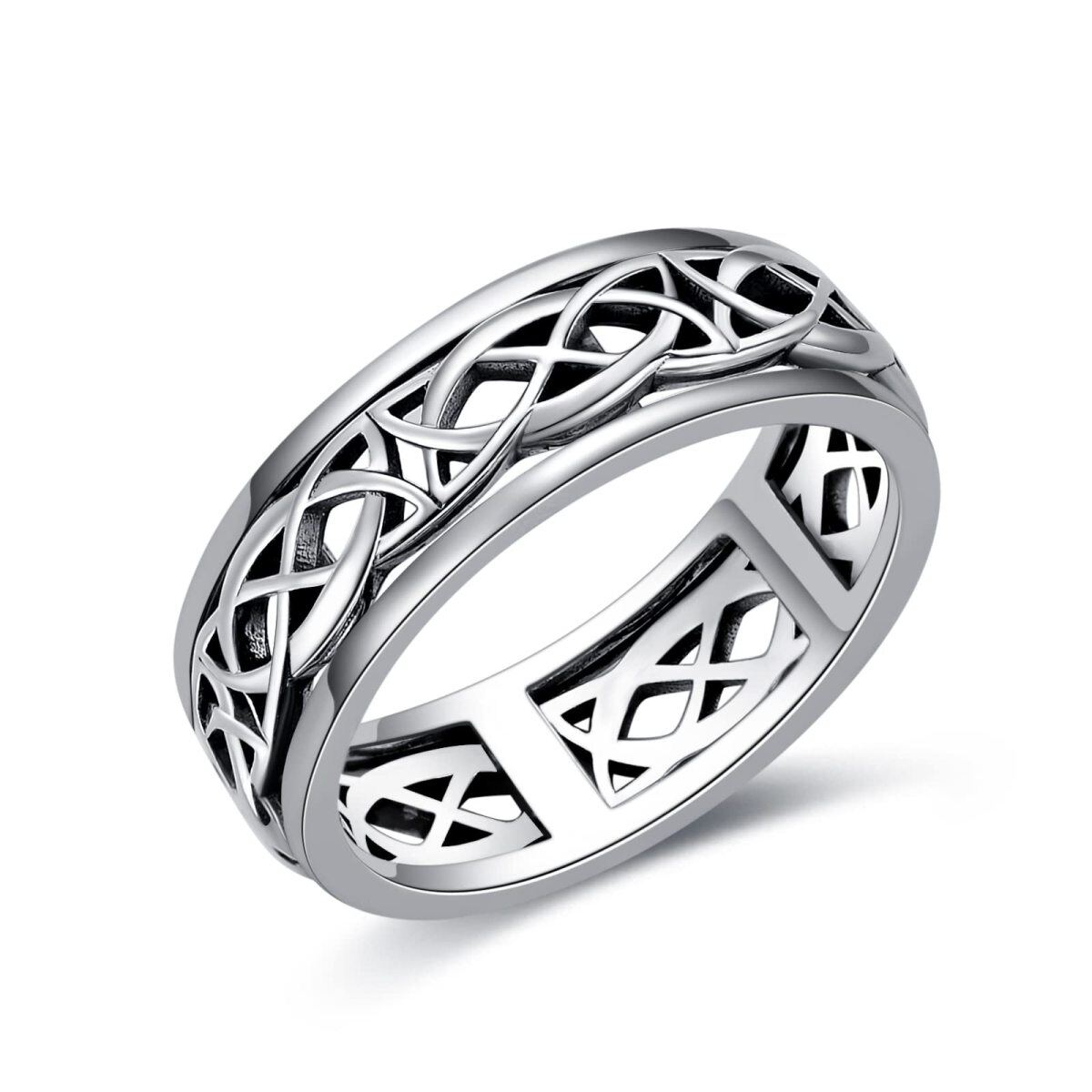 Bague en argent sterling pour homme avec nœud celtique-1