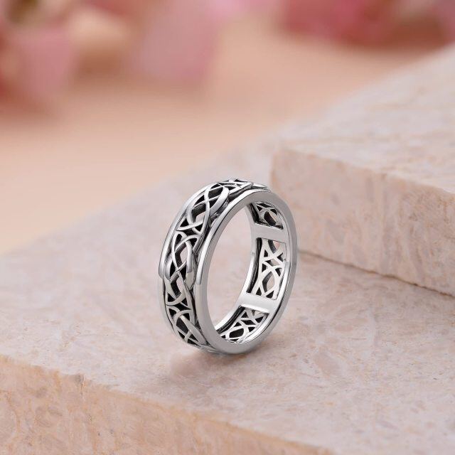 Anillo de plata de ley con nudo celta para hombre -3