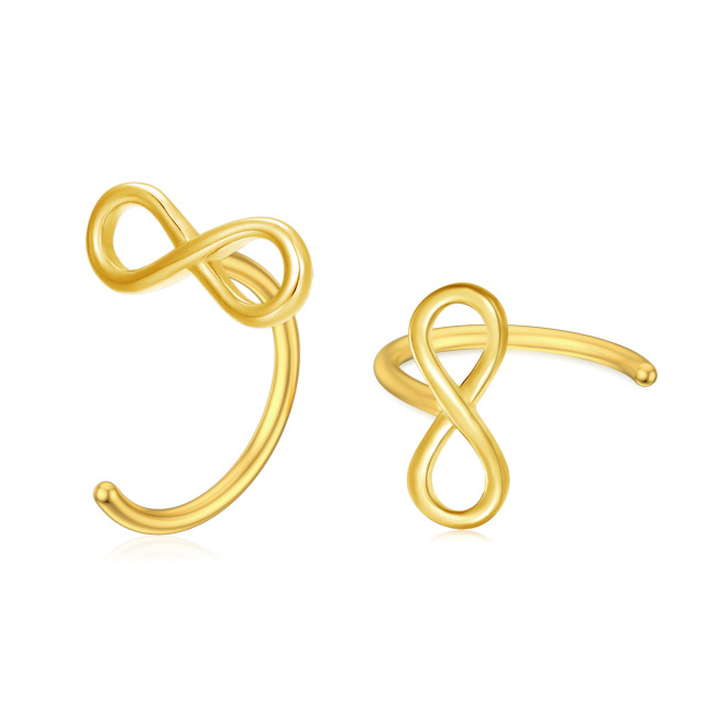 Boucles d'oreilles pendantes en or 14K avec symbole de l'infini-1