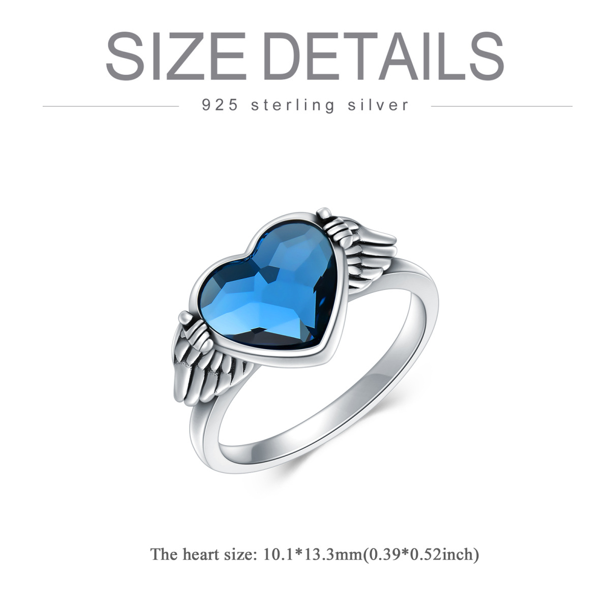 Sterling Silver Heart Crystal Heart Urn Ring-6
