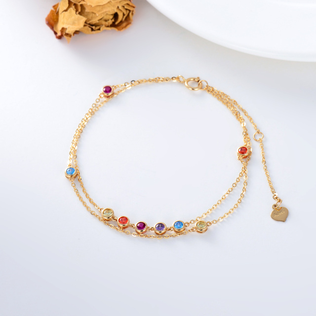 Pulsera colgante de oro de 14 quilates con circonita cúbica-2