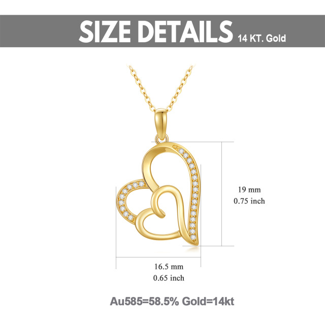 14K Gold Cubic Zirconia Pendant Necklace-5