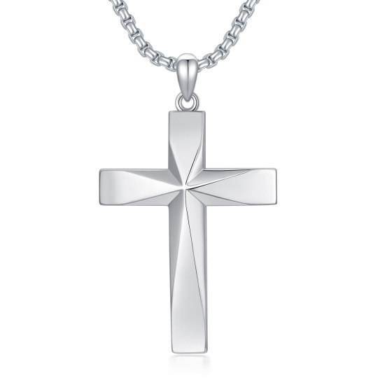 Collier pendentif croix en argent sterling pour hommes