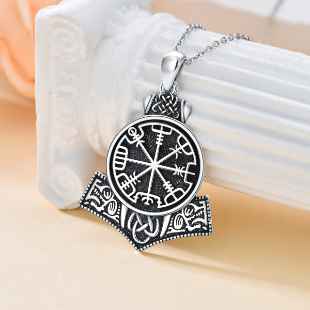 Collier en argent sterling avec pendentif Rune Viking pour hommes-3