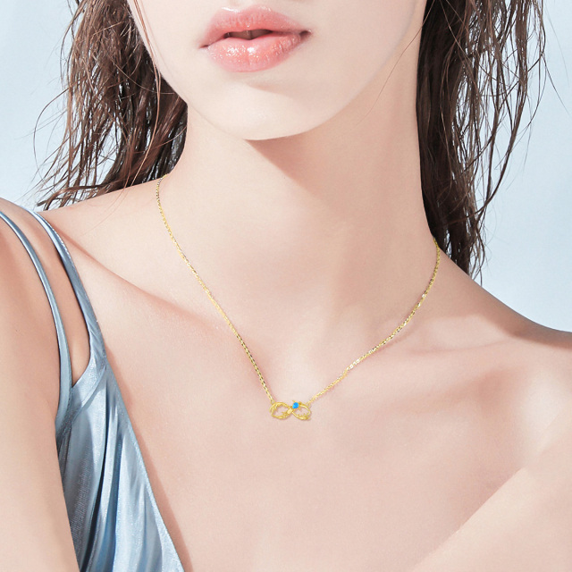 14K Gold Pear Shaped Opal Tortoise & Spray Pendant Necklace-1