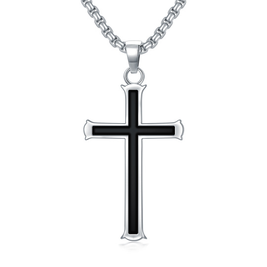 Naszyjnik ze srebrnym krzyżem dla mężczyzn