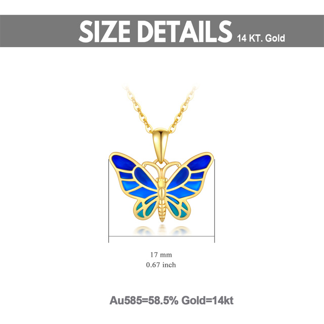 14K Gold Butterfly Pendant Necklace-5