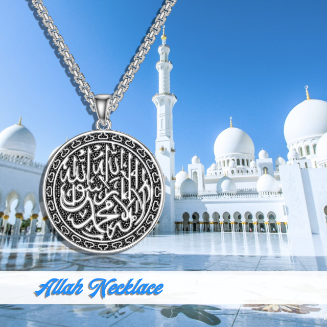 Collana con ciondolo Allah in argento sterling-6