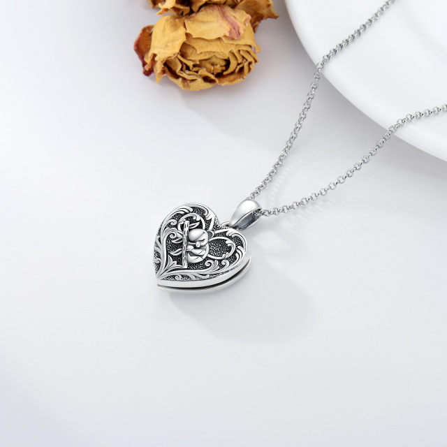 Sterling Silver Koala Heart Personalized Engraving Photo Locket Necklace-4