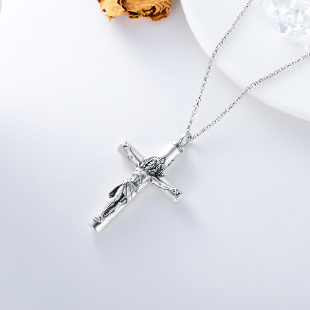 Sterling Silver Allah & Cross Urn Necklace for Ashes-3