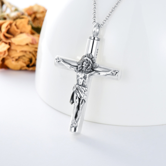 Urnen-Halskette mit Allah-Kreuz aus Sterlingsilber für Asche-2