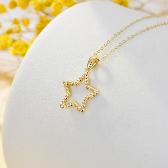 14K Gold Star Pendant Necklace-2