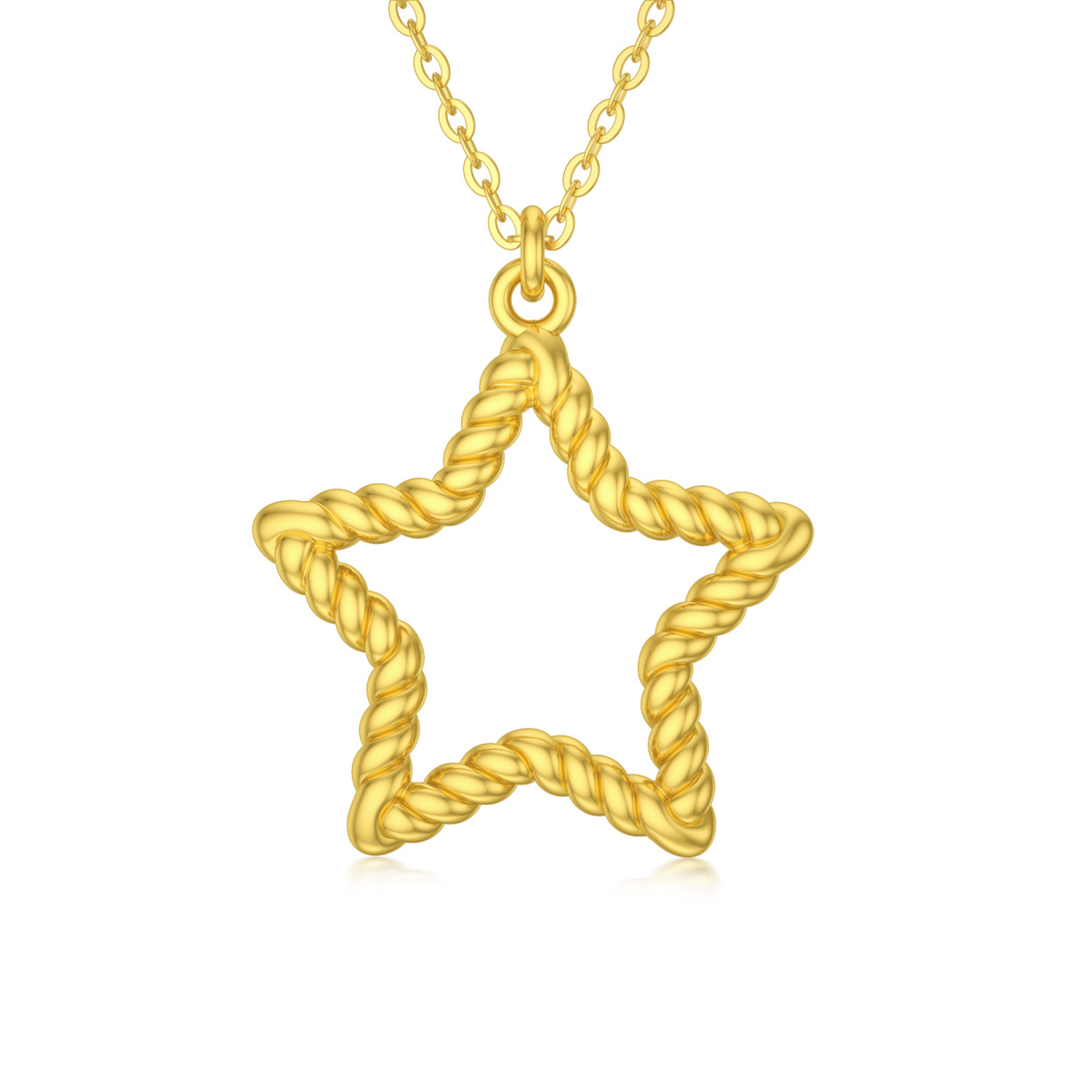 14K Gold Star Pendant Necklace-1