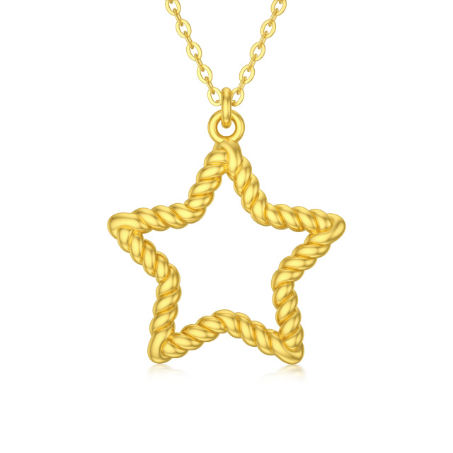 14K Gold Star Pendant Necklace-0