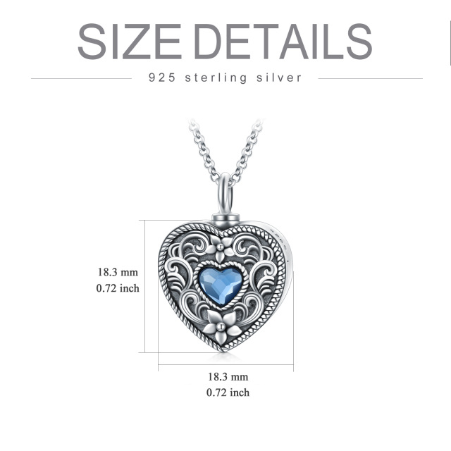Sterling Silver Crystal Heart & Daffodil Personalized Photo Locket Urn Necklace for Ashes-5