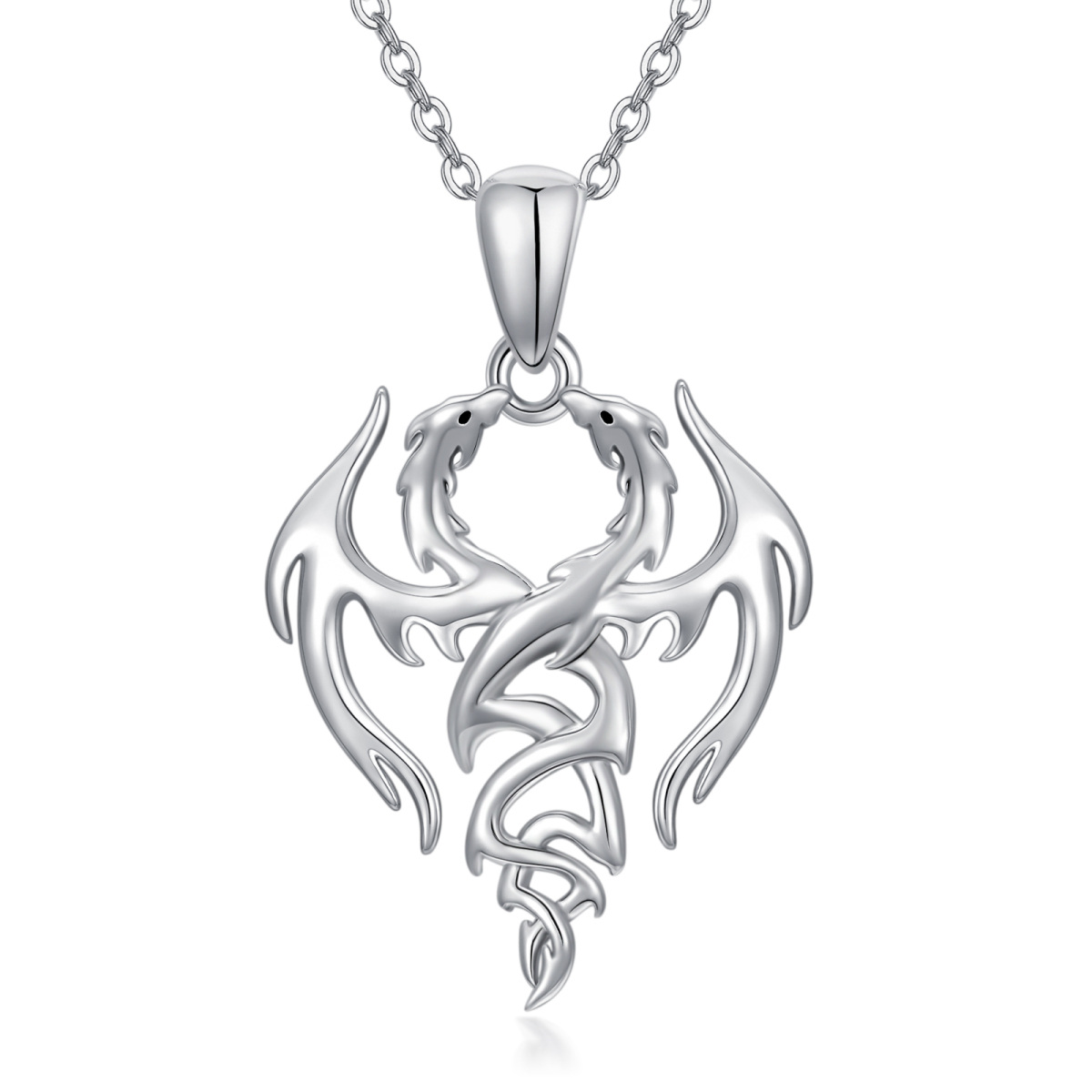 Collier avec pendentif dragon en argent-1