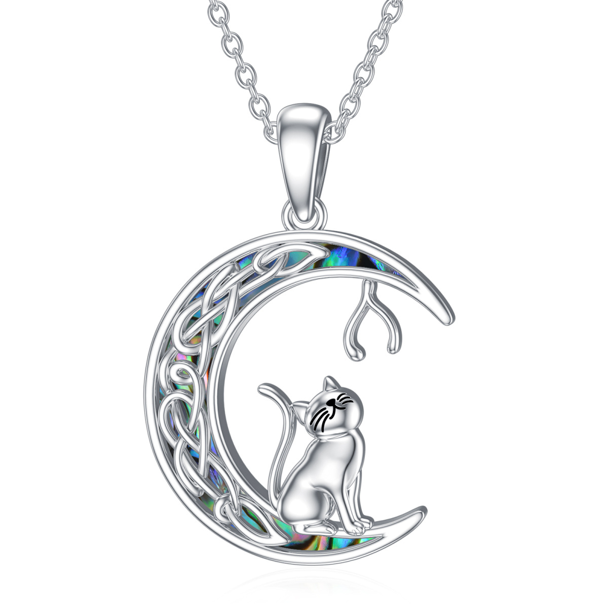 Sterling Silver Cat Pendant Necklace-1