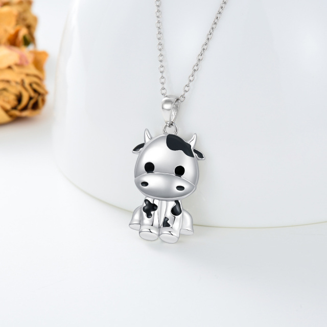 Collier en argent sterling avec pendentif vache Cadeau pour elle-2