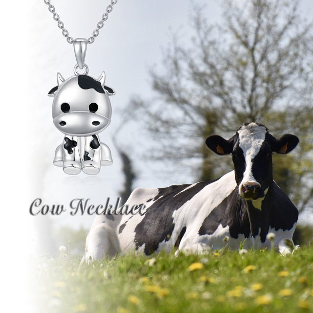 Collier en argent sterling avec pendentif vache Cadeau pour elle-4